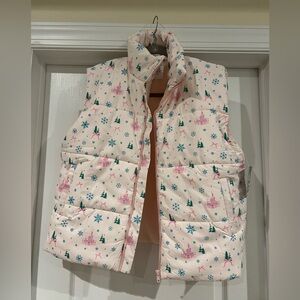 SOLDDisney Store Fantasyland Castle Holiday puffer vest size small NWT
